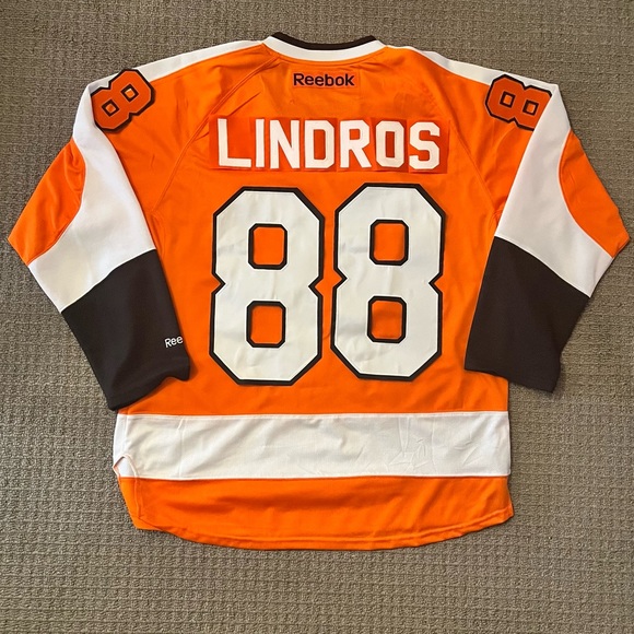 REEBOK PHILADELPHIA FLYERS ORANGE MENS L/ 52 W/ ERIC LINDROS KIT NEW SEE PICS!! - Picture 4 of 13